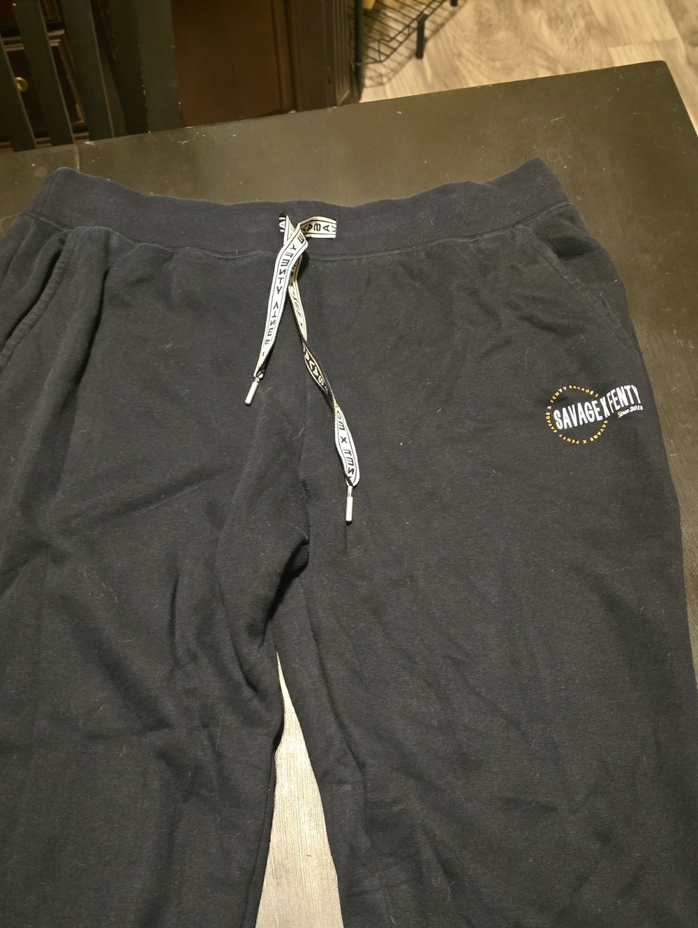 Savage X Fenty Men’s Black Joggers with Logo Drawstring